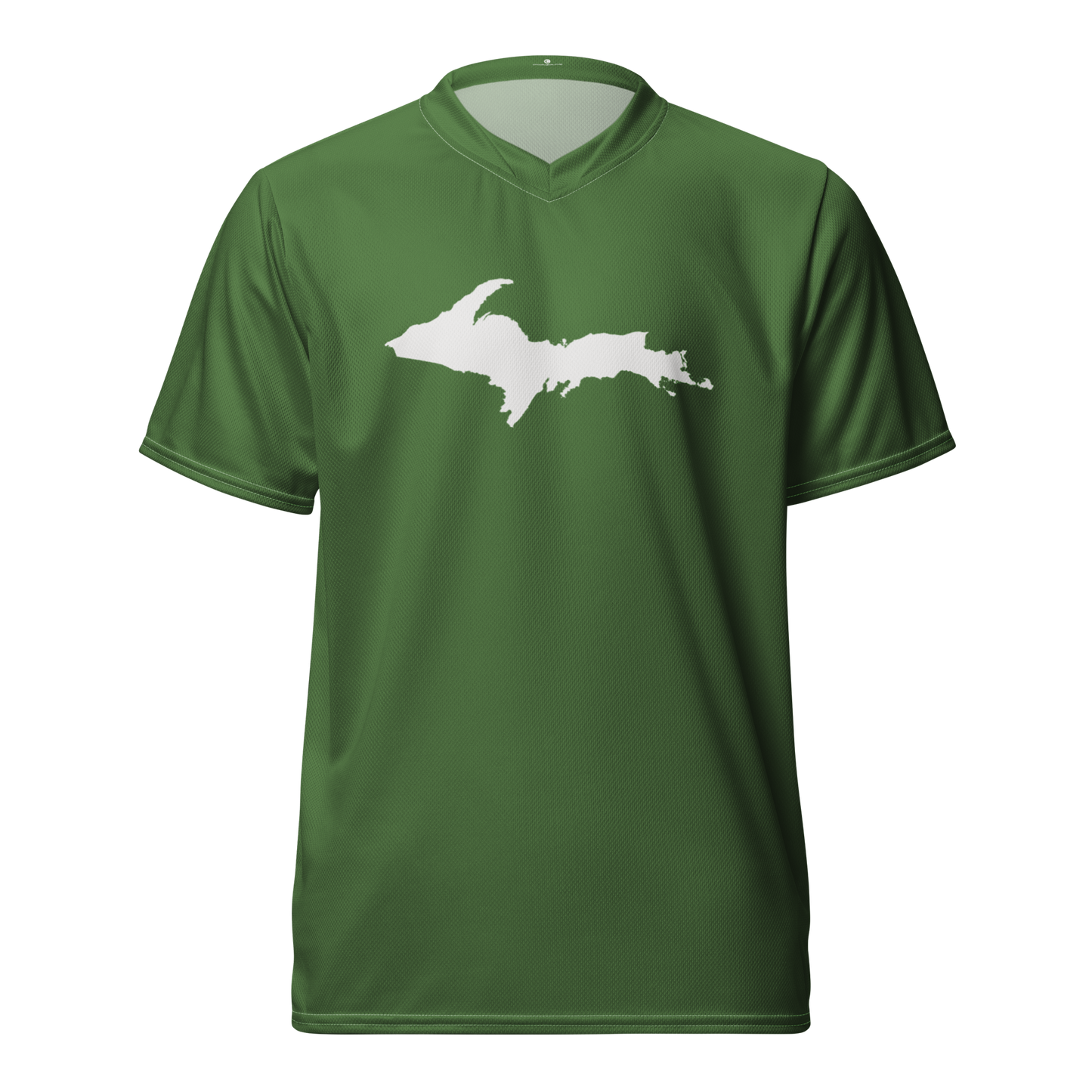 Michigan Upper Peninsula Soccer Jersey (w/ UP Outline) | Unisex - Pine Green