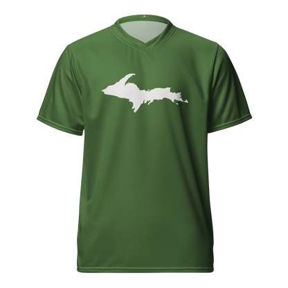 Michigan Upper Peninsula Soccer Jersey (w/ UP Outline) | Unisex - Pine Green