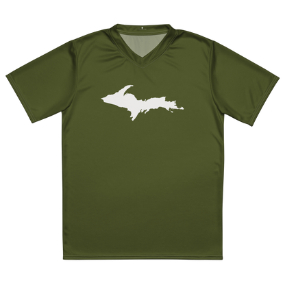 Michigan Upper Peninsula Soccer Jersey (w/ UP Outline) | Unisex - Army Green