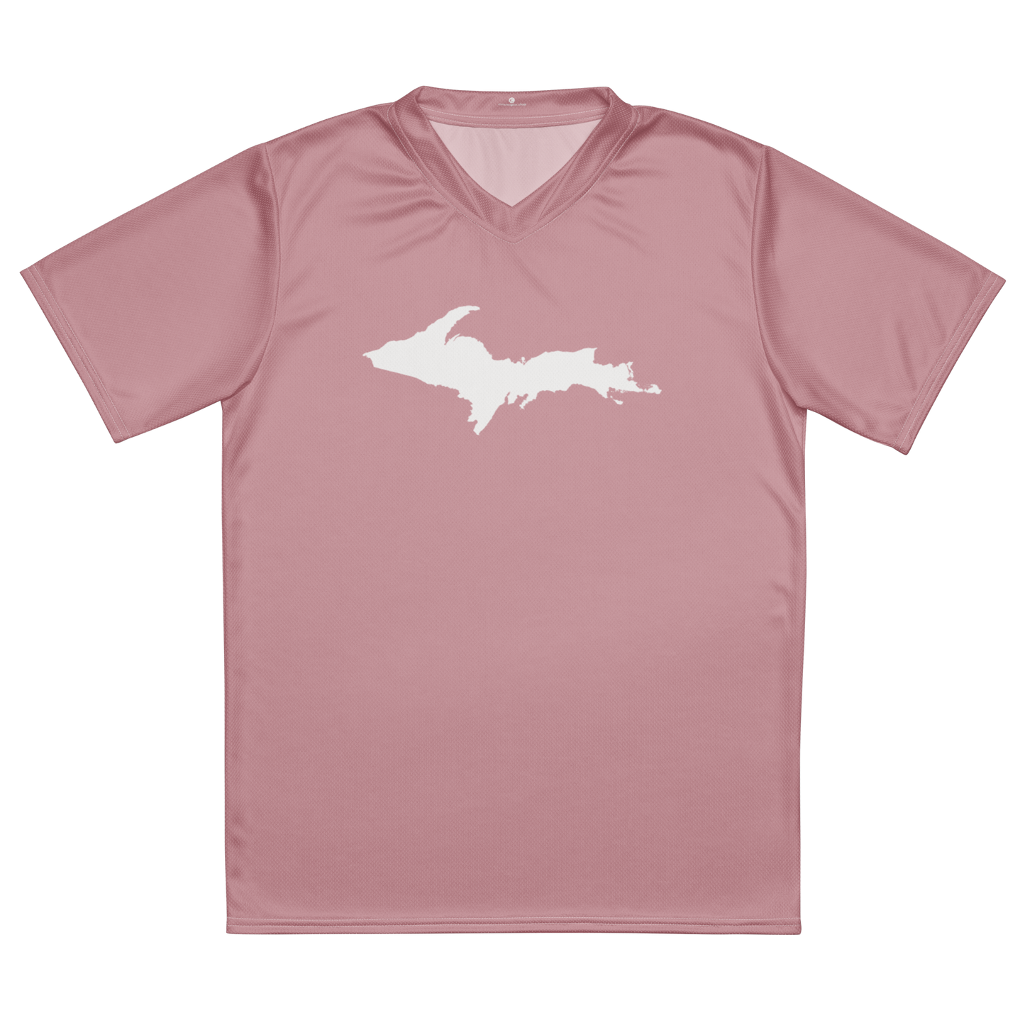 Michigan Upper Peninsula Soccer Jersey (w/ UP Outline) | Unisex - Cherry Blossom Pink