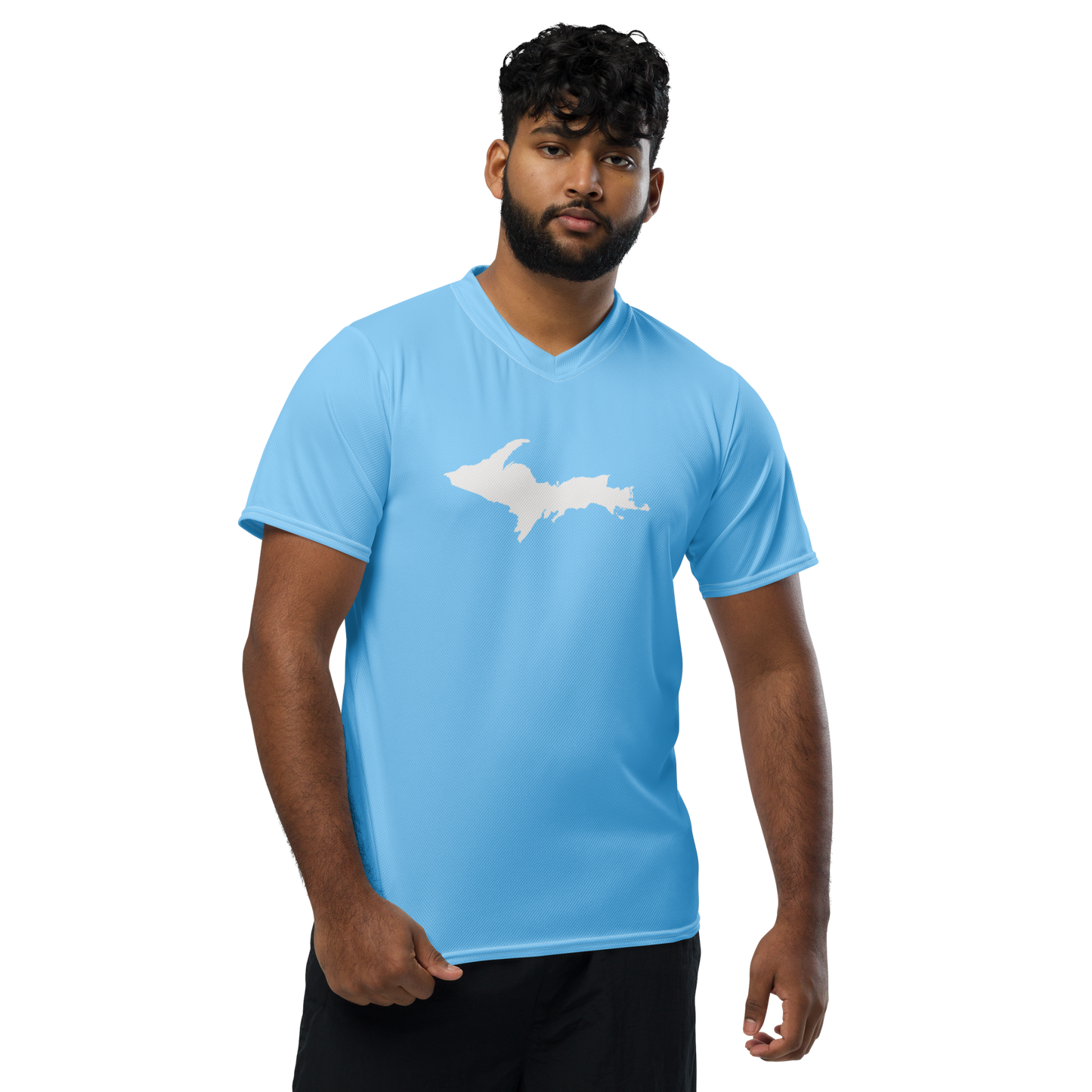 Michigan Upper Peninsula Soccer Jersey (w/ UP Outline) | Unisex - DTW Blue