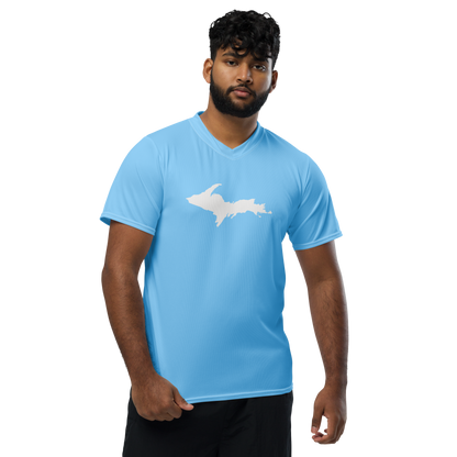 Michigan Upper Peninsula Soccer Jersey (w/ UP Outline) | Unisex - DTW Blue