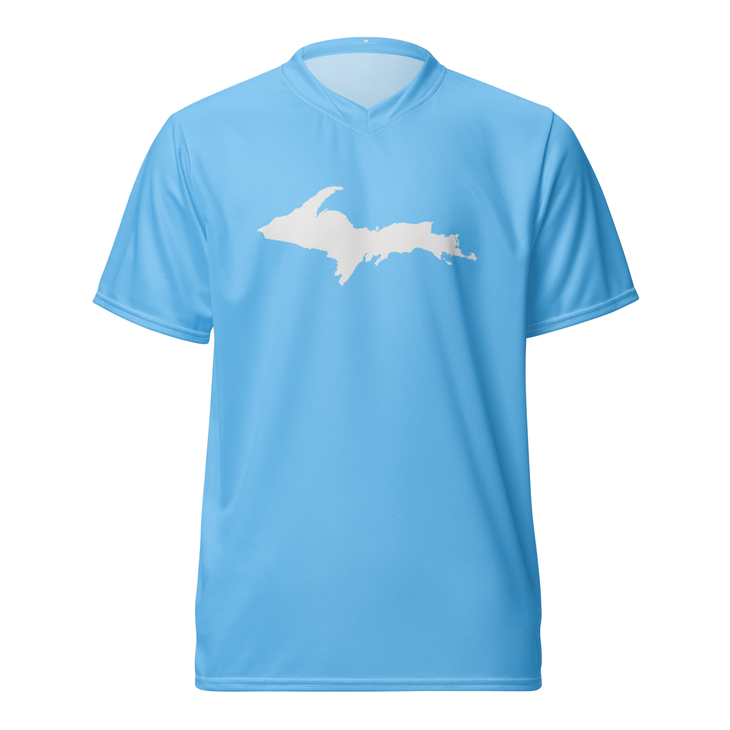 Michigan Upper Peninsula Soccer Jersey (w/ UP Outline) | Unisex - DTW Blue