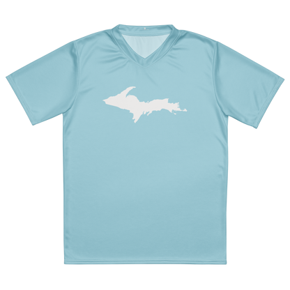 Michigan Upper Peninsula Soccer Jersey (w/ UP Outline) | Unisex - '58 Caddie Blue