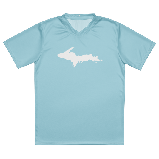 Michigan Upper Peninsula Soccer Jersey (w/ UP Outline) | Unisex - '58 Caddie Blue