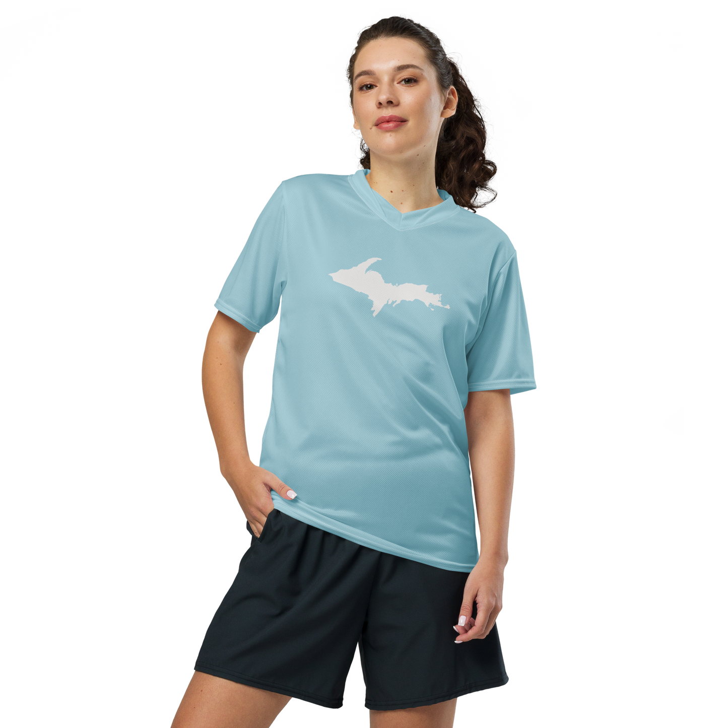 Michigan Upper Peninsula Soccer Jersey (w/ UP Outline) | Unisex - '58 Caddie Blue