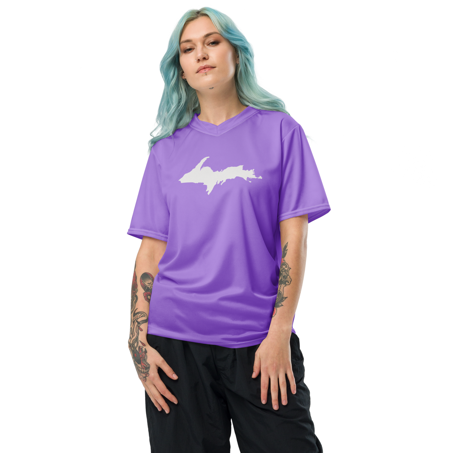 Michigan Upper Peninsula Soccer Jersey (w/ UP Outline) | Unisex - Lavender