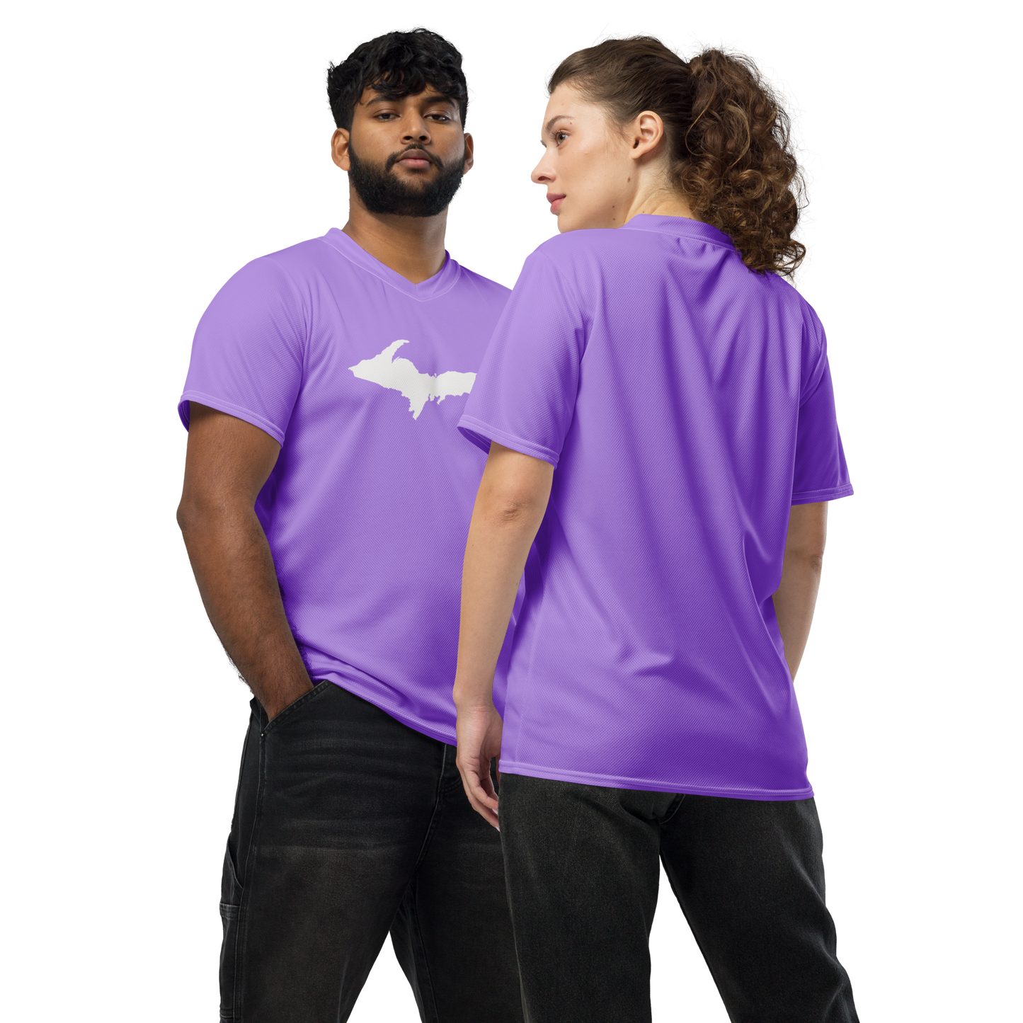 Michigan Upper Peninsula Soccer Jersey (w/ UP Outline) | Unisex - Lavender