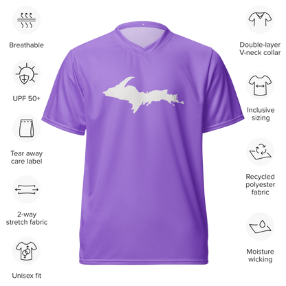 Michigan Upper Peninsula Soccer Jersey (w/ UP Outline) | Unisex - Lavender