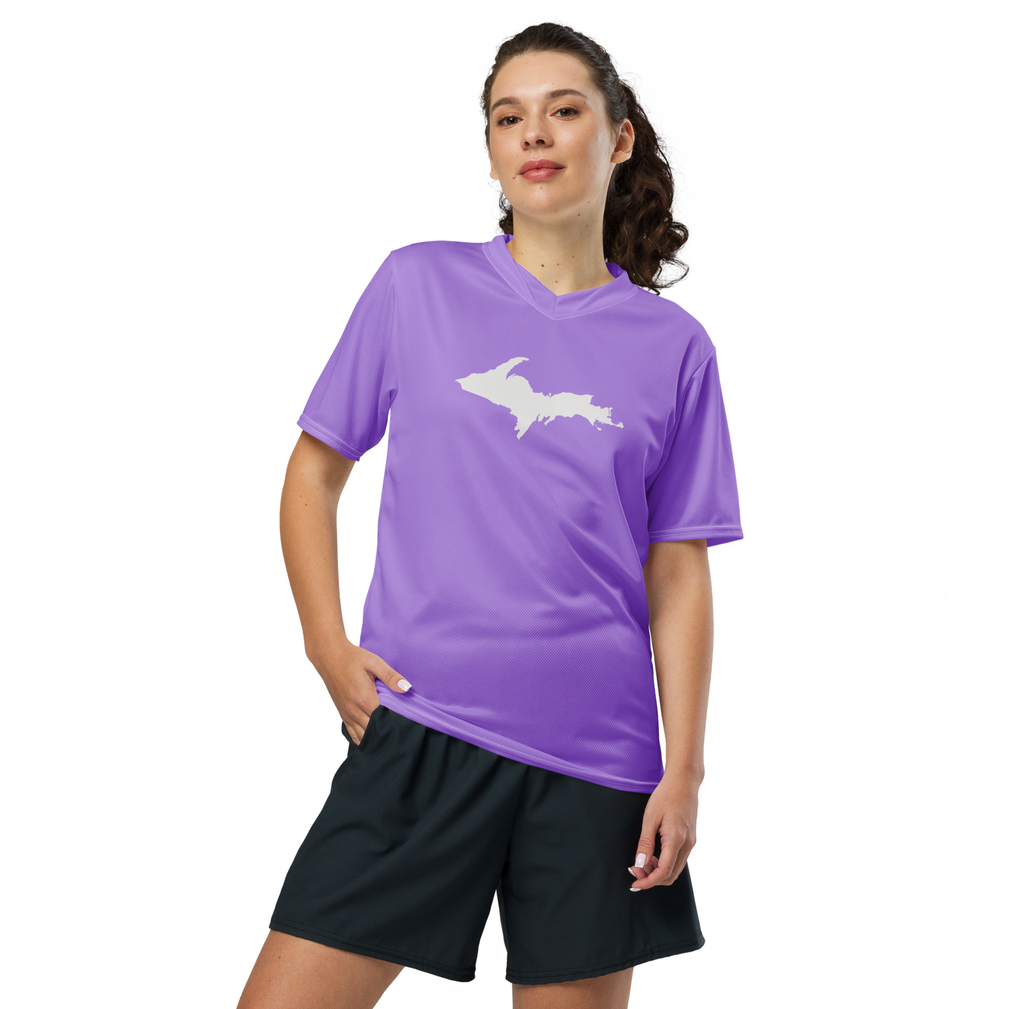 Michigan Upper Peninsula Soccer Jersey (w/ UP Outline) | Unisex - Lavender