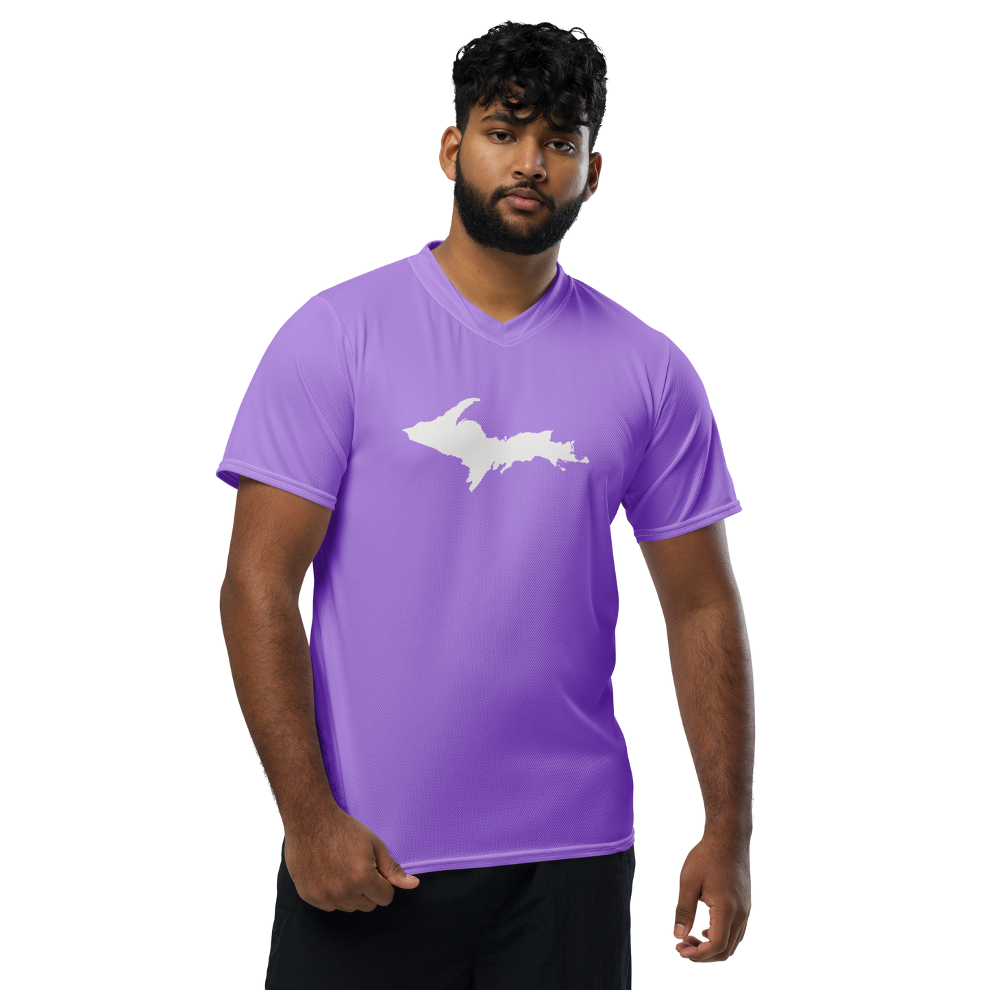 Michigan Upper Peninsula Soccer Jersey (w/ UP Outline) | Unisex - Lavender