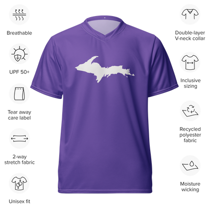 Michigan Upper Peninsula Soccer Jersey (w/ UP Outline) | Unisex - Lake Iris