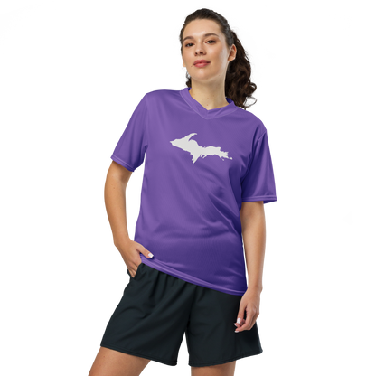 Michigan Upper Peninsula Soccer Jersey (w/ UP Outline) | Unisex - Lake Iris