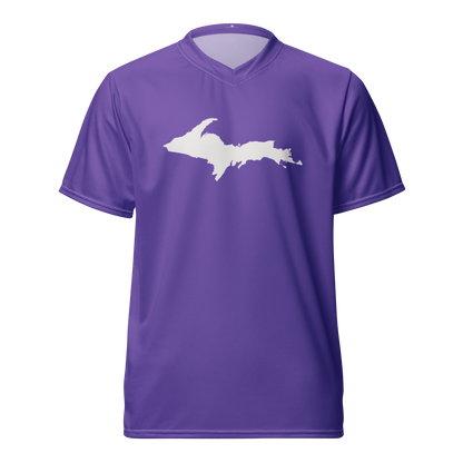 Michigan Upper Peninsula Soccer Jersey (w/ UP Outline) | Unisex - Lake Iris