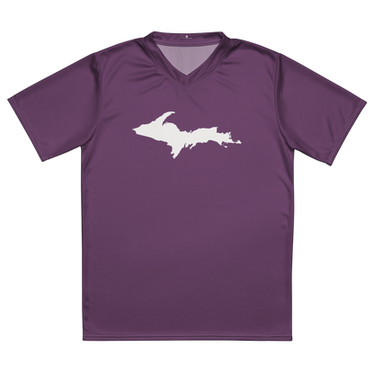 Michigan Upper Peninsula Soccer Jersey (w/ UP Outline) | Unisex - Plum