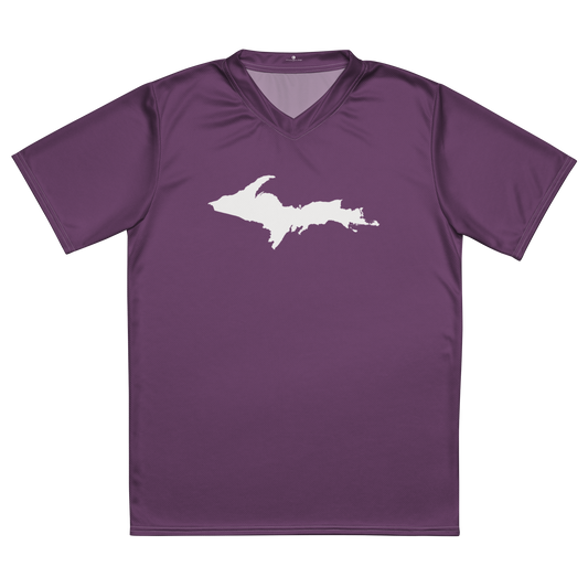 Michigan Upper Peninsula Soccer Jersey (w/ UP Outline) | Unisex - Plum