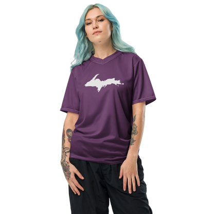 Michigan Upper Peninsula Soccer Jersey (w/ UP Outline) | Unisex - Plum