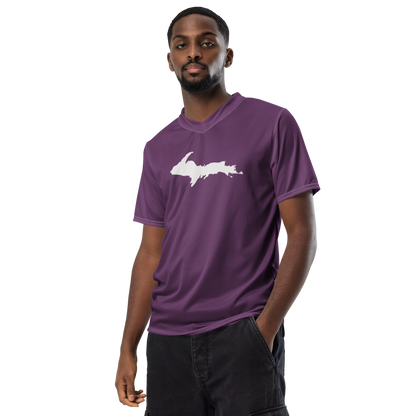 Michigan Upper Peninsula Soccer Jersey (w/ UP Outline) | Unisex - Plum