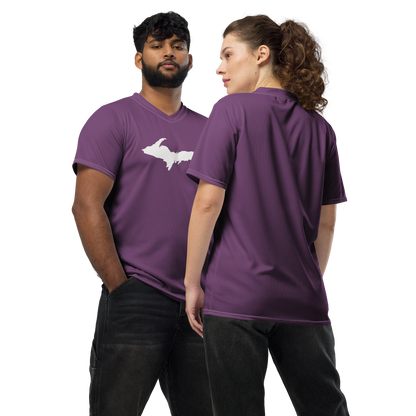 Michigan Upper Peninsula Soccer Jersey (w/ UP Outline) | Unisex - Plum