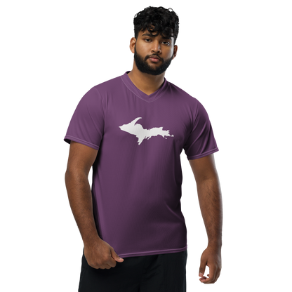 Michigan Upper Peninsula Soccer Jersey (w/ UP Outline) | Unisex - Plum