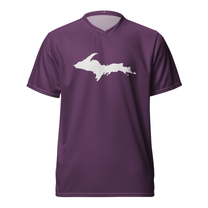 Michigan Upper Peninsula Soccer Jersey (w/ UP Outline) | Unisex - Plum