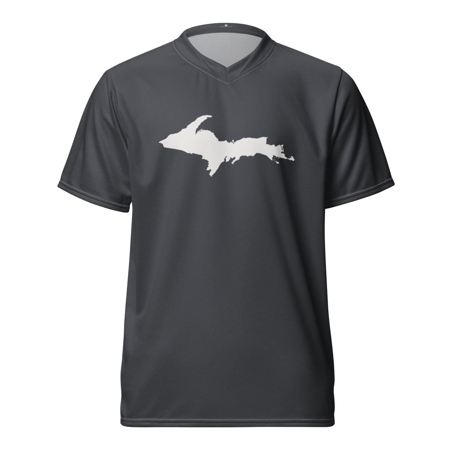 Michigan Upper Peninsula Soccer Jersey (w/ UP Outline) | Unisex - Iron Ore Grey