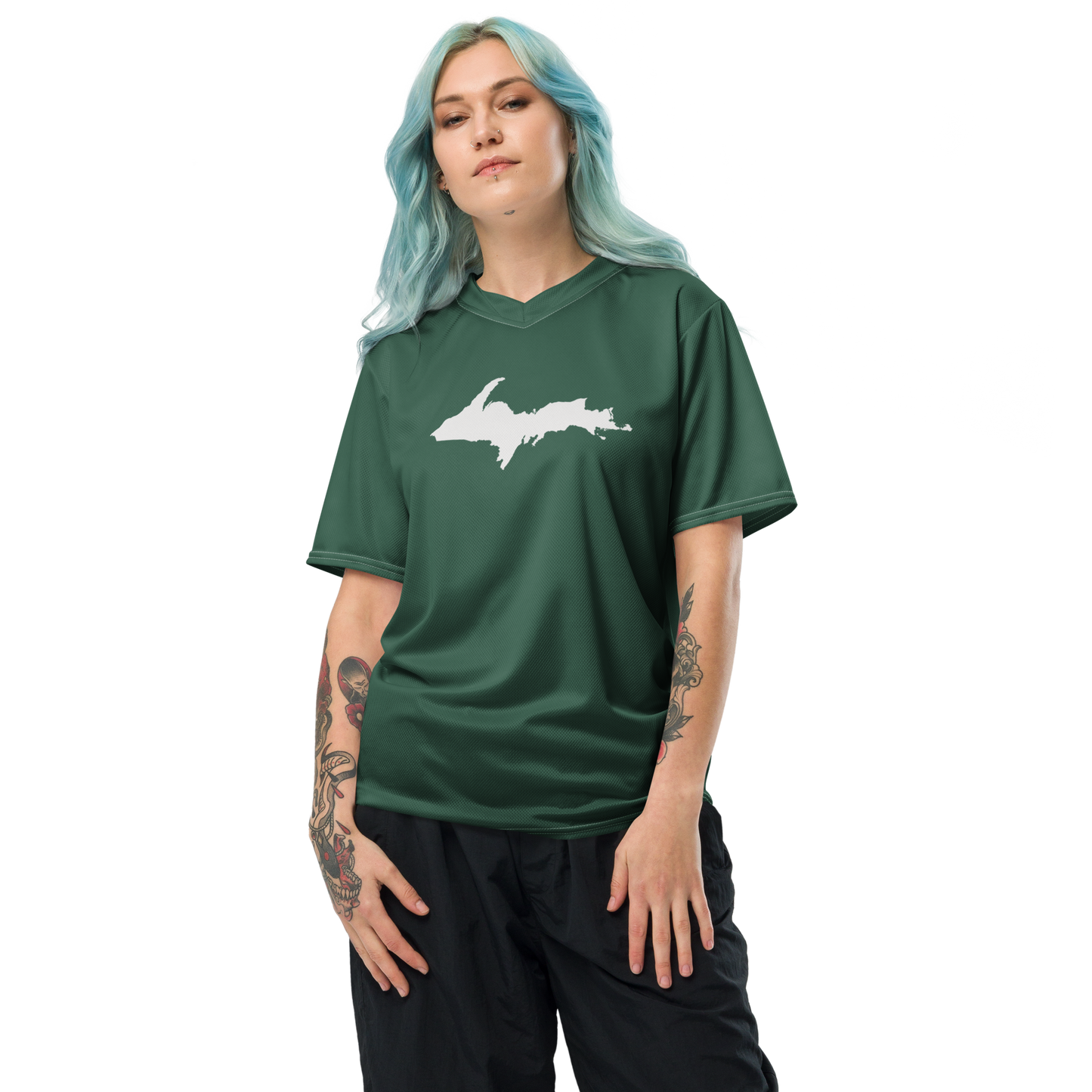 Michigan Upper Peninsula Soccer Jersey (w/ UP Outline) | Unisex - Ginger Ale Green