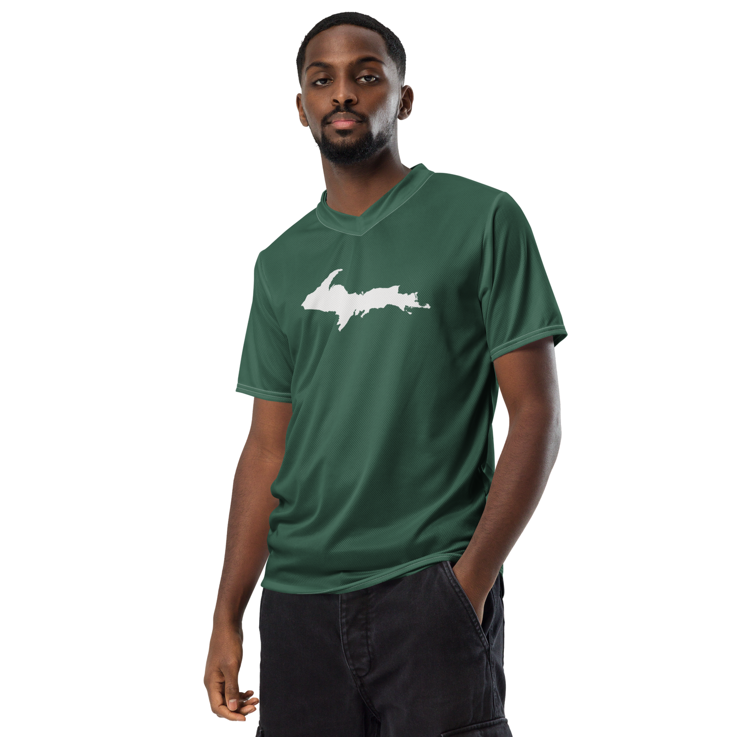 Michigan Upper Peninsula Soccer Jersey (w/ UP Outline) | Unisex - Ginger Ale Green