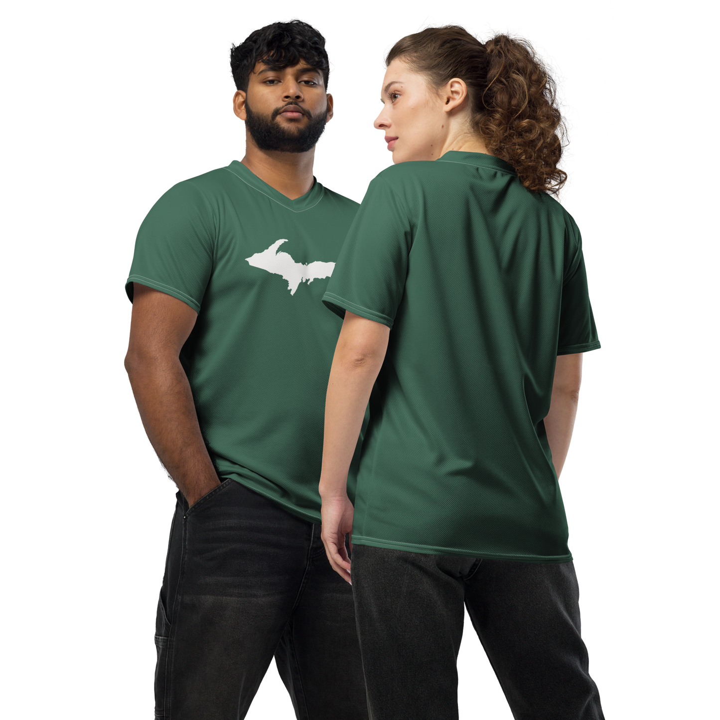 Michigan Upper Peninsula Soccer Jersey (w/ UP Outline) | Unisex - Ginger Ale Green