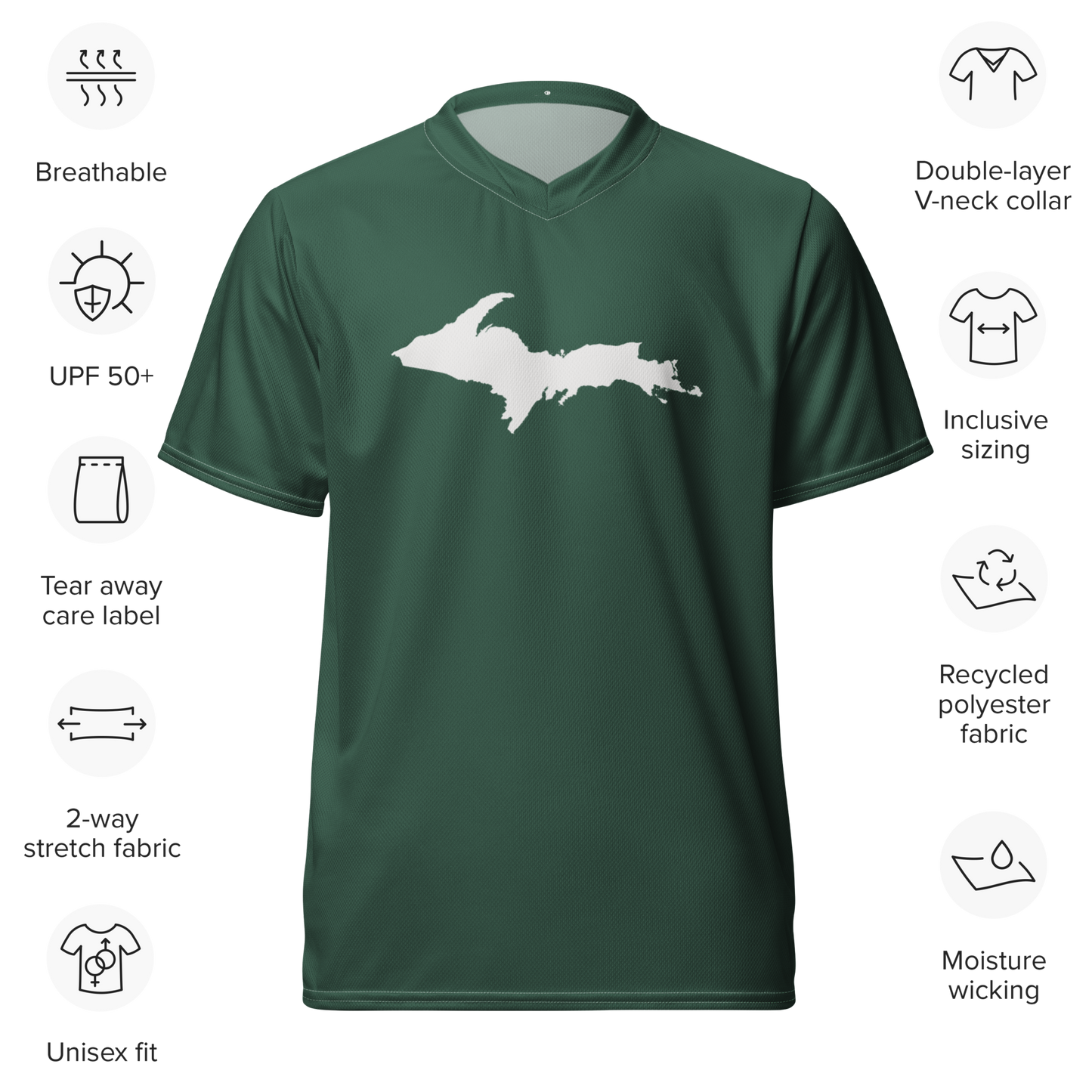 Michigan Upper Peninsula Soccer Jersey (w/ UP Outline) | Unisex - Ginger Ale Green