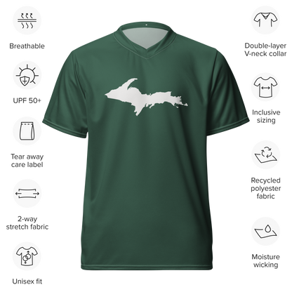 Michigan Upper Peninsula Soccer Jersey (w/ UP Outline) | Unisex - Ginger Ale Green