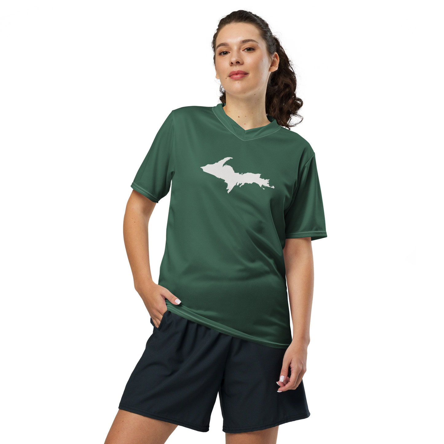 Michigan Upper Peninsula Soccer Jersey (w/ UP Outline) | Unisex - Ginger Ale Green