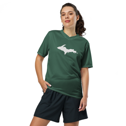 Michigan Upper Peninsula Soccer Jersey (w/ UP Outline) | Unisex - Ginger Ale Green