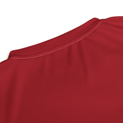 Michigan Upper Peninsula Soccer Jersey (w/ UP Outline) | Unisex - Thimbleberry Red