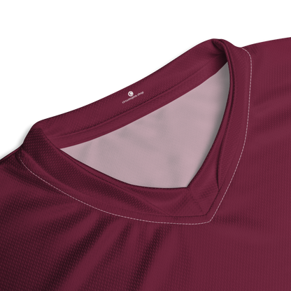 Michigan Upper Peninsula Soccer Jersey (w/ UP Outline) | Unisex - Old Mission Burgundy