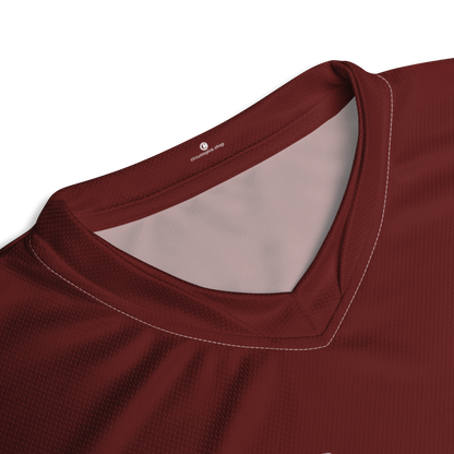 Michigan Upper Peninsula Soccer Jersey (w/ UP Outline) | Unisex - Cherrywood Color