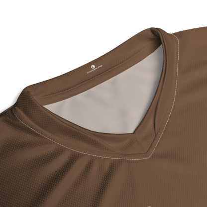 Michigan Upper Peninsula Soccer Jersey (w/ UP Outline) | Unisex - Coffee Color