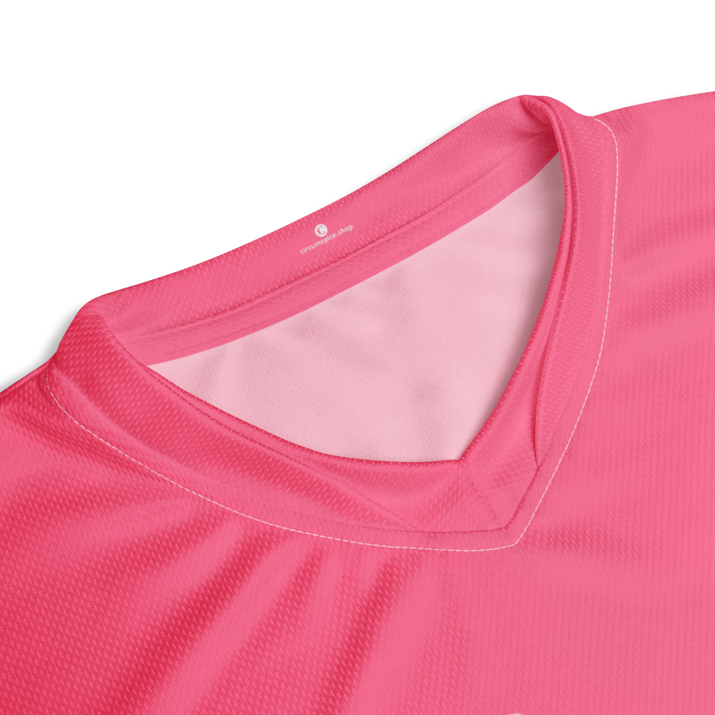 Michigan Upper Peninsula Soccer Jersey (w/ UP Outline) | Unisex - Rhodochrosite Pink