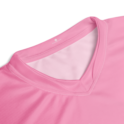 Michigan Upper Peninsula Soccer Jersey (w/ UP Outline) | Unisex - '67 Caddie Pink