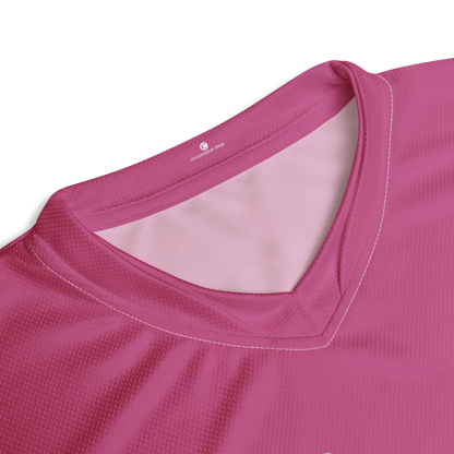 Michigan Upper Peninsula Soccer Jersey (w/ UP Outline) | Unisex - Apple Blossom Pink