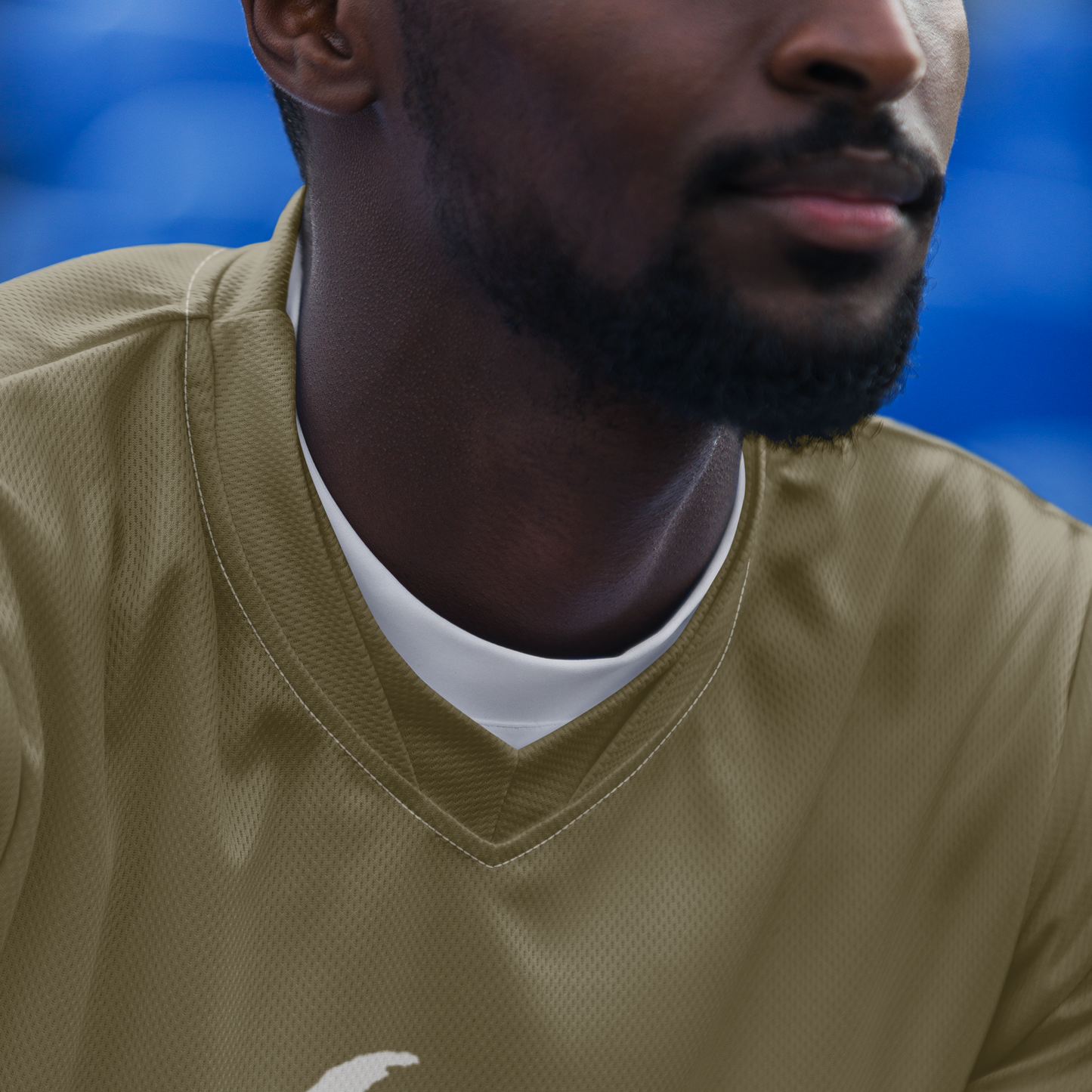 Michigan Upper Peninsula Soccer Jersey (w/ UP Outline) | Unisex - Petoskey Stone Beige