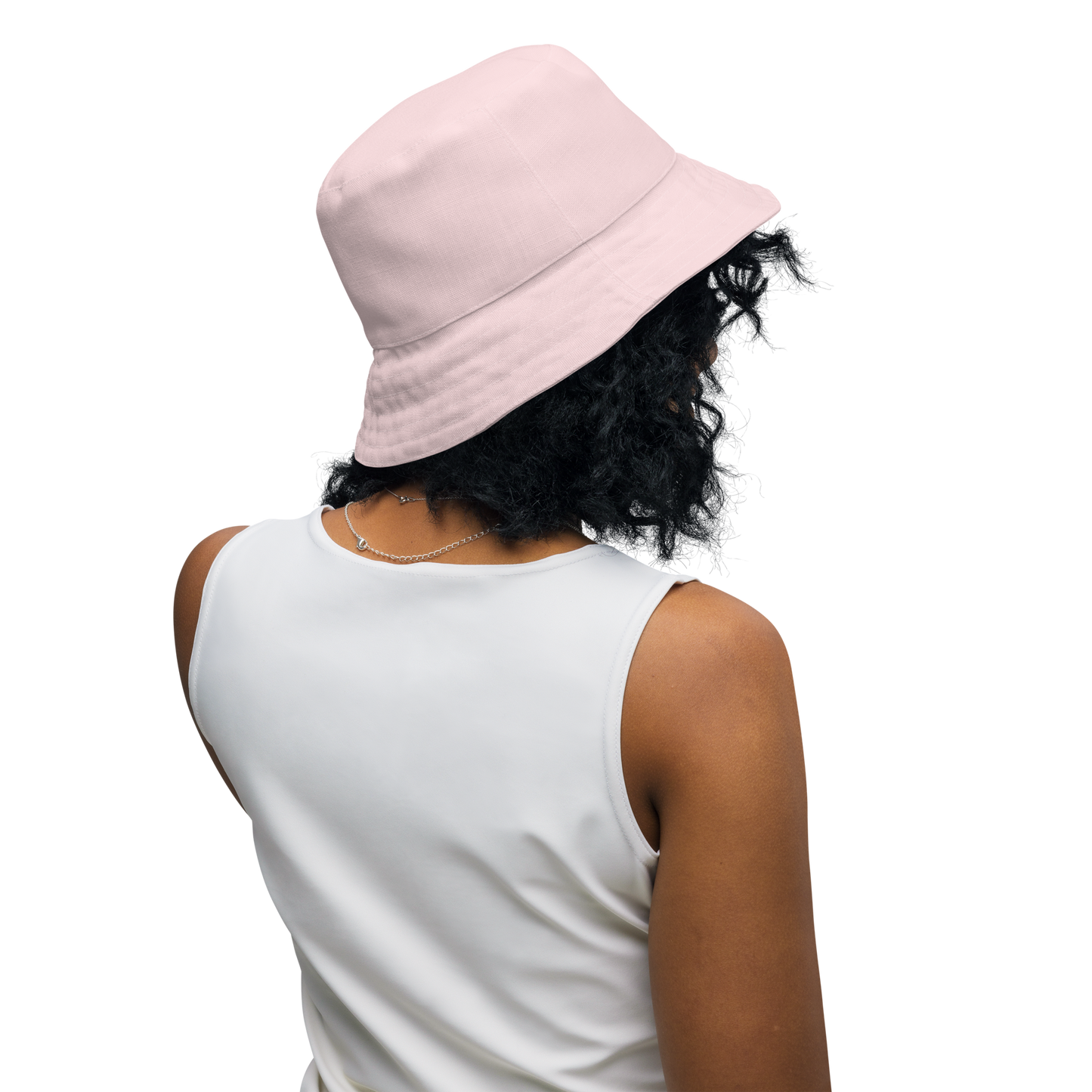 Michigan Upper Peninsula Bucket Hat (w/ Navy UP Outline) | Reversible - Pale Pink