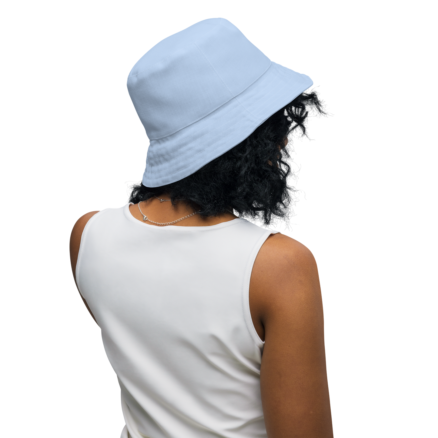 Michigan Upper Peninsula Bucket Hat (w/ Navy UP Outline) | Reversible - Light Blue