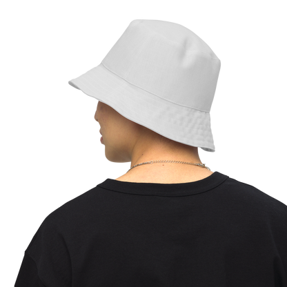 Michigan Upper Peninsula Bucket Hat (w/ Navy UP Outline) | Reversible - Birch Bark White