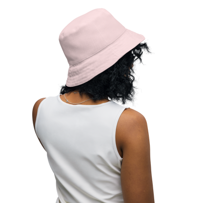 Michigan Upper Peninsula Bucket Hat (w/ Pink UP Outline) | Reversible - Pale Pink