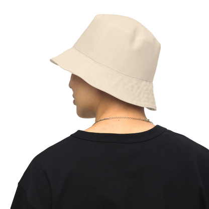 Michigan Upper Peninsula Bucket Hat (w/ Pink UP Outline) | Reversible - Champagne White