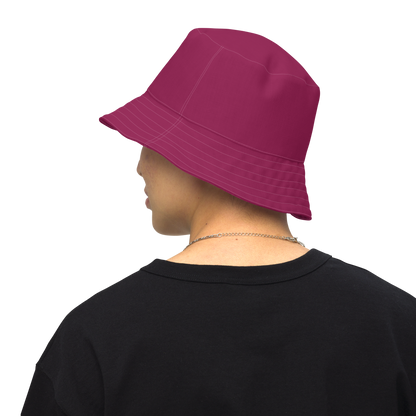 Michigan Upper Peninsula Bucket Hat (w/ Pink UP Outline) | Reversible - Ruby Red