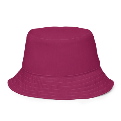 Michigan Upper Peninsula Bucket Hat (w/ Pink UP Outline) | Reversible - Ruby Red