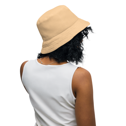 Michigan Upper Peninsula Bucket Hat (w/ Pink UP Outline) | Reversible - Pale Apricot