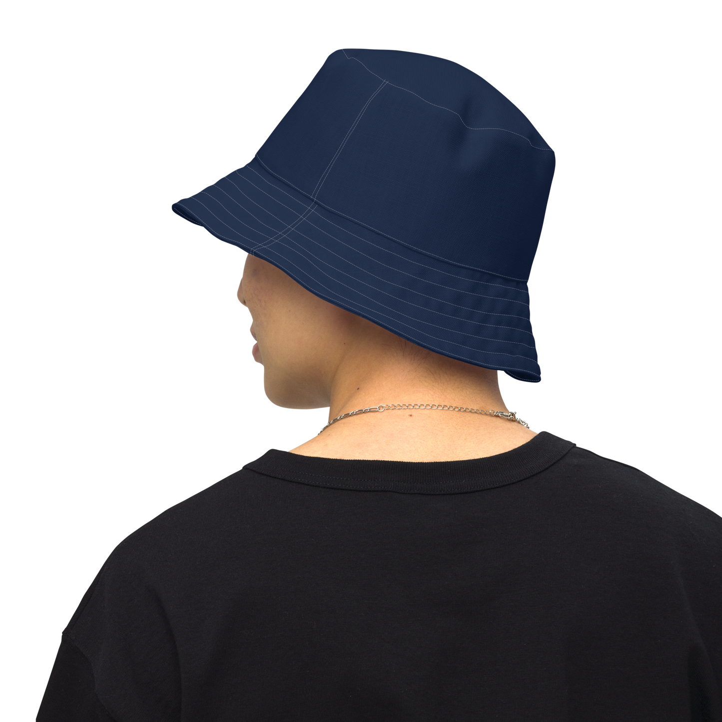 Michigan Upper Peninsula Bucket Hat (w/ Orange UP Outline) | Reversible - Navy